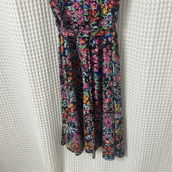 Anne Klein Floral Belted Sleeveless Midi Dress Size 10 - Picture 8 of 9
